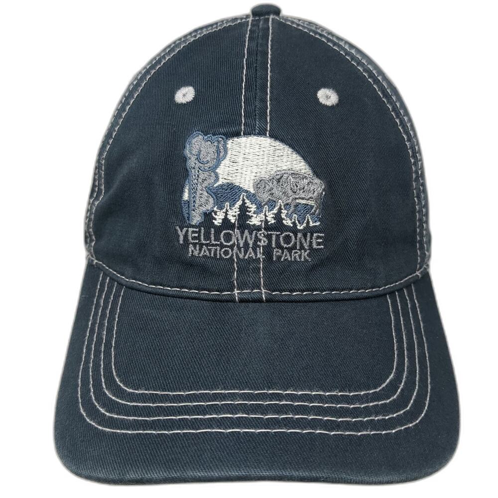 Prairie Mountain Baseball Cap Blue One Size Yellowstone National Park Hat Bear
